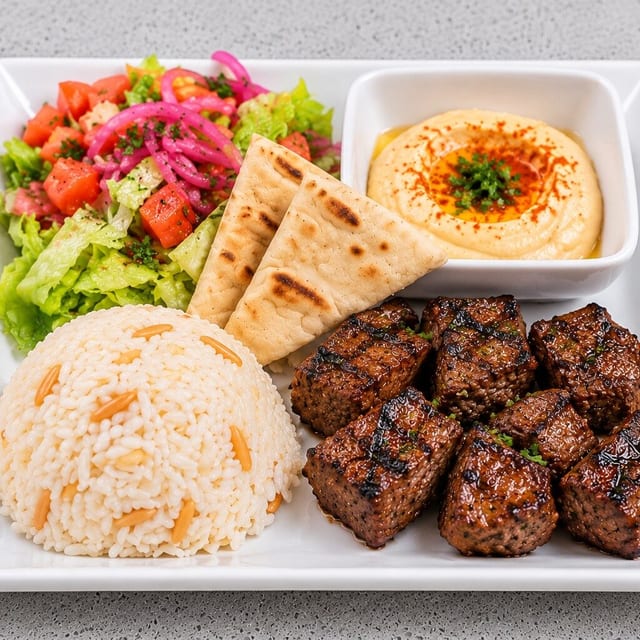 Beef Kebab Plate.